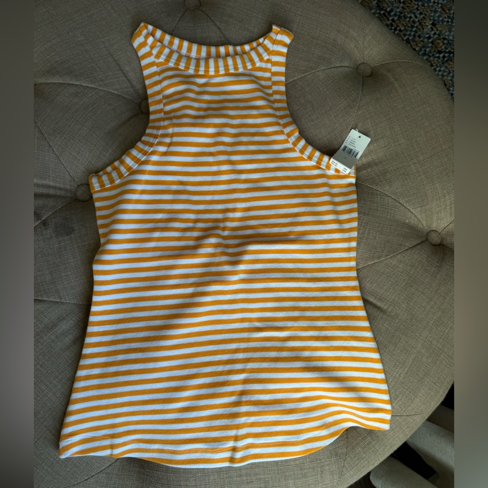 Striped Yellow and White Tank Top